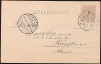 1900 Képeslap 'ZSOLNA - (POZSONY)' vasúti bélyegzéssel