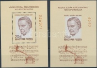 1982 Kodály Zoltán fogazott és vágott blokk (3.850)