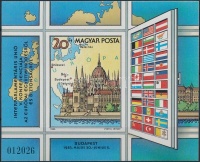 1983 Interparlamentáris Unió (I.) vágott blokk +  Tembal vágott kisív(6.200)