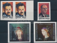 1986 Bélyegnap (59.) vágott sor + Kun Béla ívszélis vágott pár + Münnich Ferenc vágott bélyeg (7.100)