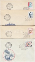1988-1989 4 klf vágott bélyegek 4 db FDC-n (5.100)