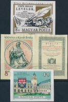 1990 400 éves a Károli Biblia vágott szelvényes bélyeg + Mikes Kelemen és Ifjúsági kiállítás vágott bélyeg (6.100)