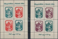 1947/3 Miskolci hét bélyegkiállítás 2 klf emlékkisív (10.000)