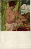 Susanne / Erotic nude art postcard s: Magyar-Mannheimer