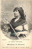 'La Triple Entente - Houilleuse de Charleroi - Réfugiée Belge' / Triple Entente, female coal miner from Charleroi, Belgian refugee, World War I, folklore