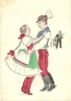 Táncoló pár / Dancing couple, Hungarian folklore (EK)