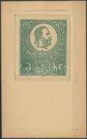 1921 50 éves a magyar bélyeg emlékív Kőnyomat 3kr bélyegképpel (sorszám 582) (12.000)
