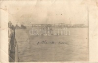 Ritka fotó képeslap a  'COMPO' dunai flottilla hajóról, posta-hidroplán / Messenger hydroplane, photo postcard from the ship of the Danube flottille COMPO, see reverse side (fa)