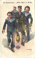'Die Generalerunde - Sechs Mann im Arrest' / Arrested K.u.K. Mariners, humour, s: Ed Dworak (EB)
