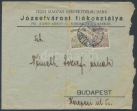 1920 (1. díjszabás) Levél céglyukasztásos Magyar Posta bélyegekkel
