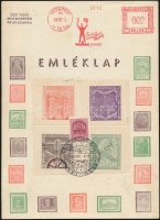 1939 Őszi vásár emléklap, rajta az emlékívből kitépett négyestömb (20.000)