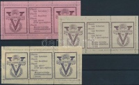 1941 Magyar Honvédség 3 db-os emlékív garnitúra (20.000) (betapadás / gum disturbances)