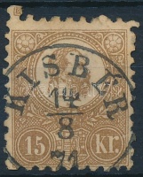 1871 Kőnyomat 15kr 'KISBÉR' (pici elvékonyodás)