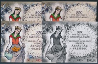 2007/22 800 éve született Sárospatakon Szent Erzsébet 4 db-os emlékív garnitúra azonos sorszámmal (13.000)