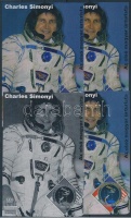 2007/3 Charles Simonyi 4 db-os emlékív garnitúra azonos sorszámmal (20.000)