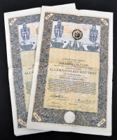 Budapest 1916. 'A Magyar Korona Országai 6%-kal kamatozó járadékkölcsön' államadóssági kötvény 100K-ról bélyegzésekkel, szelvényekkel (2x) T:III