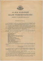 Budapest 1941. '4%-kal kamatozó Állami Nyereménykölcsön (Erdélyi Nyereménykölcsön)' tájékoztatója T:III