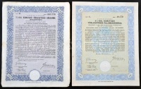 Budapest 1942. 'A Magyar Királyság 3%-kal Kamatozó Törlesztéses Államadóssága' kötvények 100P-ről + 1944. 'A Magyar Királyság 3%-kal kamatozó törlesztéses kölcsöne' búzakötvénye 10q búza értékéről szelvényekkel  T:I-,III