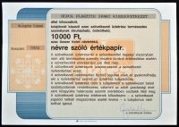 1990. 'Borsodi Gépkocsi Rt.' 100.000Ft értékű részvénye + 1991. 'Hupol Plasztik Ipari Kisszövetkezet' 1000Ft és 10.000Ft értékű névre szóló értékpapír szelvényekkel T:I,I-