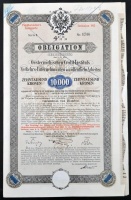 Ausztria / Bécs 1912. 'Közlekedési Vállalatok Osztrák Hitelintézete' 4 1/2%-os jelzálogkötvénye 10.000K-ról szelvényekkel, betéti lappal T:I- 
Austria / Vienna 1912. 'Austrian Credit Institution of Transport Companies