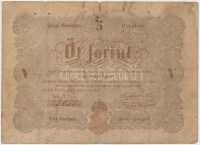 1848. 5Ft 'Kossuth bankó' barna T:III- fo.