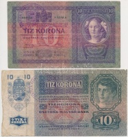 1904. 10K + 1915. 10K mindkettő 'Zemplén Vármegye Tiszalúc Község 1904' felülbélyegzéssel T:III,III-