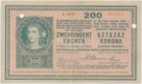 1918. 200K 'A 2029' sima hátlappal, lyukasztott T:III