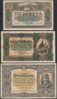 1920. 1K + 2K + 10K + 20K + 50K + 1923. 100K T:I-(csak egy db),III