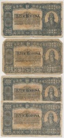 1923. 1000K 'Magyar Pénzjegynyomda Rt. Budapest' (4x) T:III-,IV