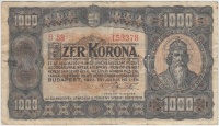 1923. 1000K  'T.W.' jelöléssel, nyomdahely nélkül T:III