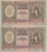 1943. 1000P (2x) közeli sorszámúak T:III