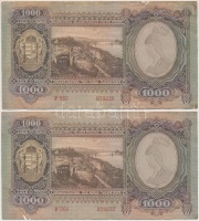1943. 1000P (2x) közeli sorszámúak T:III