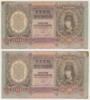 1943. 1000P (3x) közeli sorszámúak T:II hajtatlanok, fo.