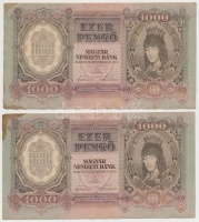 1943. 1000P (4x) közeli sorszámúak T:II,II- fo.