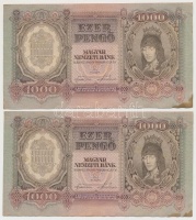 1943. 1000P (4x) közeli sorszámúak T:II,II- fo.