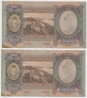 1943. 1000P (4x) közeli sorszámúak T:II,II- fo.
