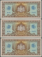1945. 100.000P (3x) sorszámkövetők T:II