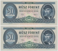 1975. 20Ft (2x) sorszámkövetők T:I