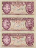 1984. 100Ft (3x) sorszámkövetők T:I