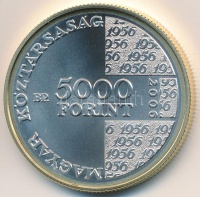 2006. 5000Ft Ag '1956-os forradalom 50. évfordulója' dísztokban, tanúsítvánnyal T:BU