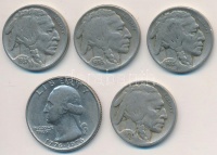 Amerikai Egyesült Államok 1930-1937D 5c Cu-Ni 'Buffalo' (4xklf) + 1976. 1/4$ 'Washington' T:2-
USA 1930-1937D 5c Cu-Ni 'Buffalo' (4xdiff) + 1976. 1/4 Dollar 'Washington' C:VF