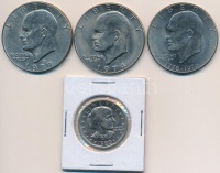 Amerikai Egyesült Államok 1974D-1977D 1$ 'Eisenhower' (3xklf) + 1980P 1$ 'Susan B. Anthony' T:2,2-
USA 1974D-1977D 1 Dollar 'Kennedy' (3xdiff) + 1980P 1 Dollar 'Susan B. Anthony' C:XF,VF