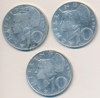 Ausztria 1958-1972. 10Sch Ag (3x) T:2,2-,3 ph., karc
Austria 1958-1972. 10 Schilling Ag (3x) C:XF,VF,F edge error, scratched
