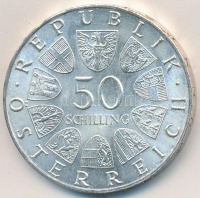 Ausztria 1971. 50Sch Ag 'Julius Raab' T:2 
Austria 1971. 50 Schilling Ag 'Julius Raab' C:XF