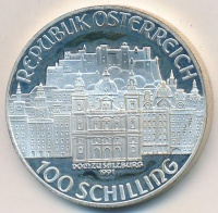 Ausztria 1991. 100Sch Ag 'Mozart-Salzburg' T:PP kis ujjlenyomat
Austria 1991. 100 Schilling Ag 'Mozart-Salzburg' C:PP small fingerprint