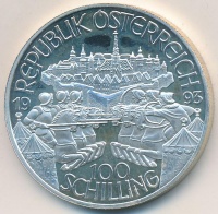 Ausztria 1993. 100Sch Ag 'I. Lipót' T:PP 
Austria 1993. 100 Schilling Ag 'Leopold I' C:PP