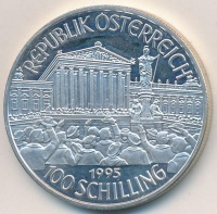 Ausztria 1995. 100Sch Ag 'Első Köztársaság' T:1- (PP)
Austria 1995. 100 Schilling Ag 'First Republic' C:AU (PP)