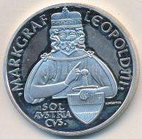 Ausztria 1996. 100Sch Ag 'III. Lipót' T:PP
Austria 1996. 100 Schilling Ag 'Leopold III' C:PP
