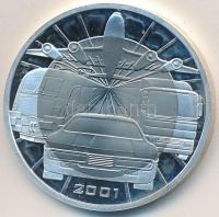 Ausztria 2001. 100Sch Ag 'Közlekedés' T:PP 
Austria 2001. 100 Schilling Ag 'Transportation' C:PP