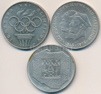 Lengyelország  1974. 200ZL Ag 'A Lengyel Népköztársaság 30. évfordulója' + 1975. 200Zl Ag 'A fasizmus felett aratott győzelem 30. évfordulója' +  1976. 200Zl Ag 'XXI. Olimpia' T:2 
Poland 1974. 200 Zlotych Ag '30th Anniversary - Polish